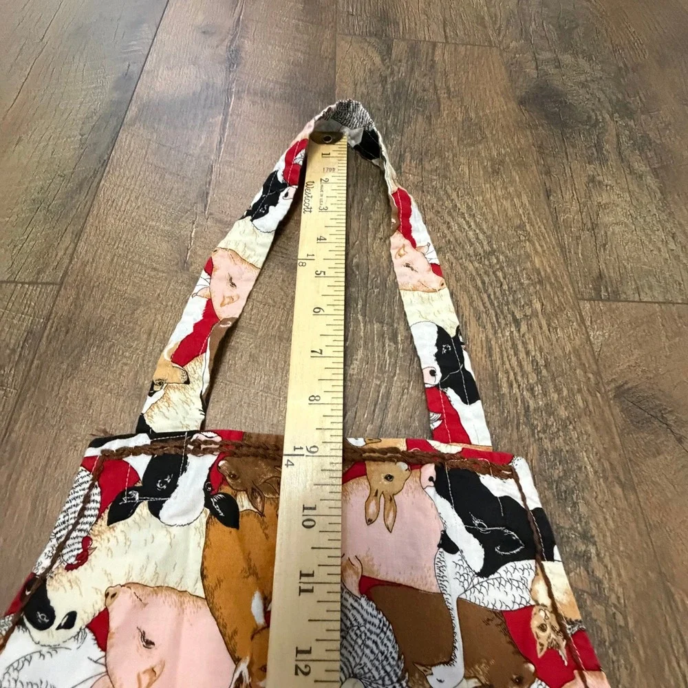 Handmade‎ Farm Animal Print Apron Multicolor with Brown Thread